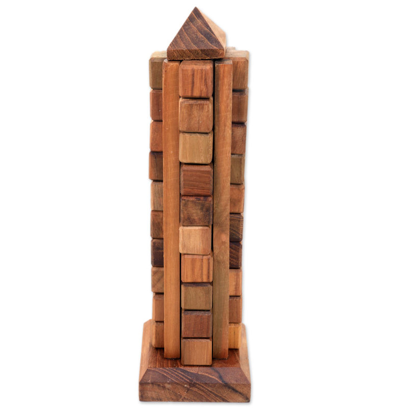 Sculpture de casse-tête en bois de teck