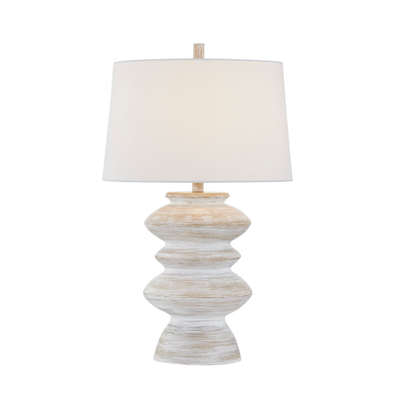 Ifeyinwa 29" Table Lamp with Linen Shade, White-Washed