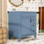 Meuble-lavabo autoportant avec lavabo en céramique, 2 tiroirs et tablette de rangement réglable-220610262