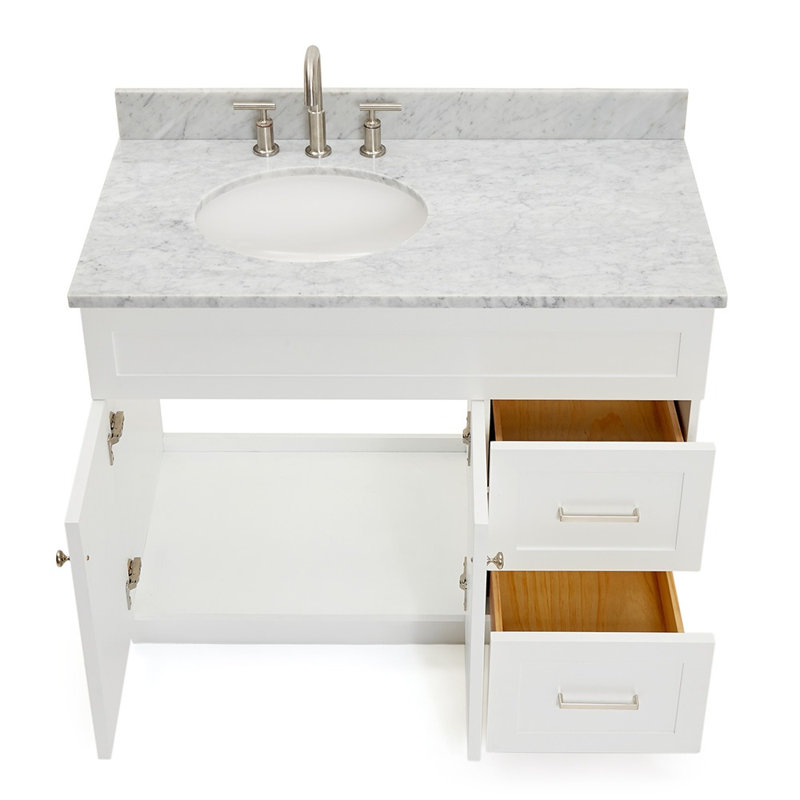Ensemble de meuble-lavabo simple 43 po Partham, Blanc