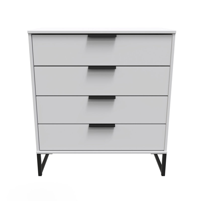Turah 77cm W 4 - Drawer Chest of Drawers, Grey Matt