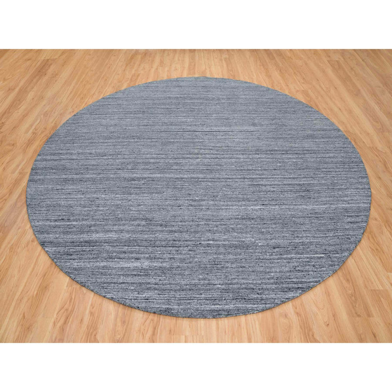 Tapis rond en laine biologique tissé à la main 12 pi x 12 pi gris Arsenic 78B1C9CBB70A404795A12F790D5D6883