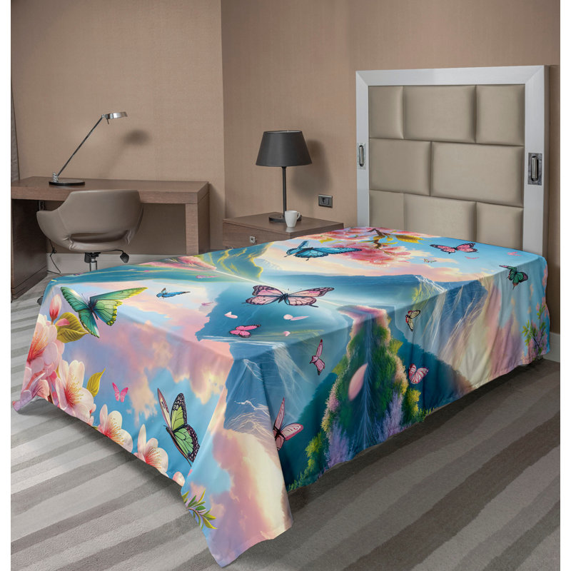 Polyester Floral Flat Sheet, Twin Flat Sheet