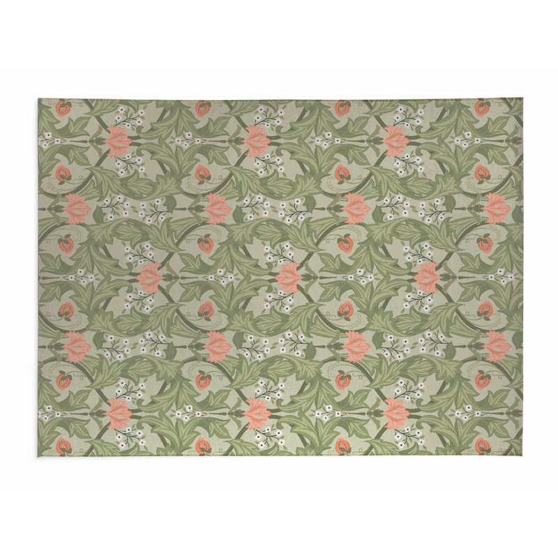 Ogee Leaf Outdoor Rug, Rectangle 8' x 10'