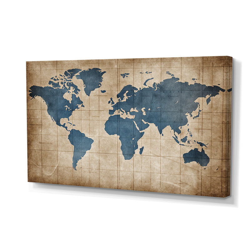 Ancienne carte du monde II - art mural carte du monde