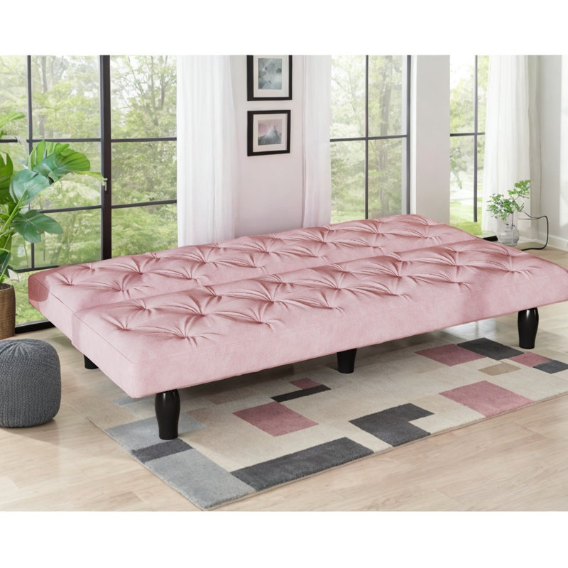 Javaughn Sofa Bed Sleeper Sofa, Pink Velvet