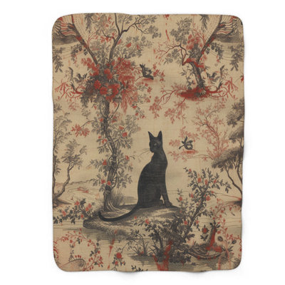 Toile de Feline - Couverture sherpa de qualité supérieure 1 pièce