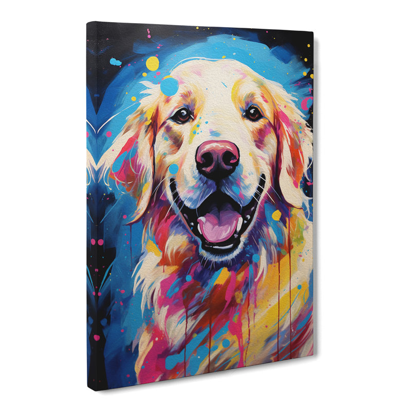 Golden Retriever Impressionism - Print, 50cm H x 35cm W x 3cm D