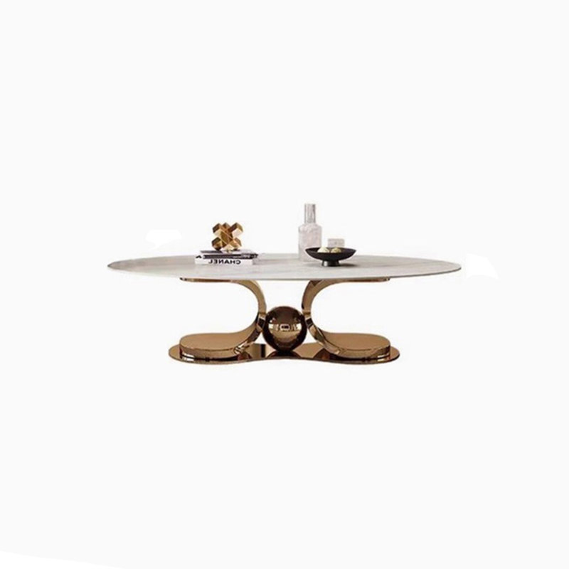 Table basse de luxe de style italien, Doré, H 14,96 po x L 31,49 po x l 55,12 po