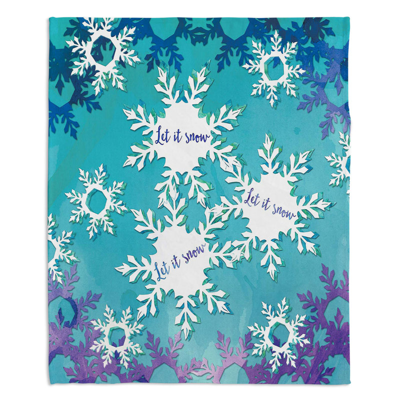 Jeté bonhomme de neige let it , l 68 po x L 80 po, Bleu / Mauve