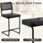 Set Of 2 PU Leather Bar Stools With Woven Rattan Back And Metal Legs-468770927