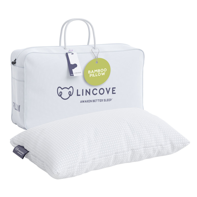 Lincove Rayon From Bamboo Pillow - Hotel Quality, Soft for Stomach Sleepers, 1 Pack, King