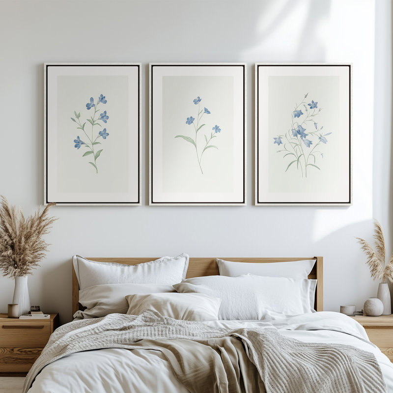 Framed Canvas Wall Art, Vintage Abstract Wall Canvas Prints, 24" H x 16" W, White