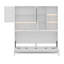 Lit escamotable mural simple avec armoire supérieure, tablettes, lumière et USB-113969892