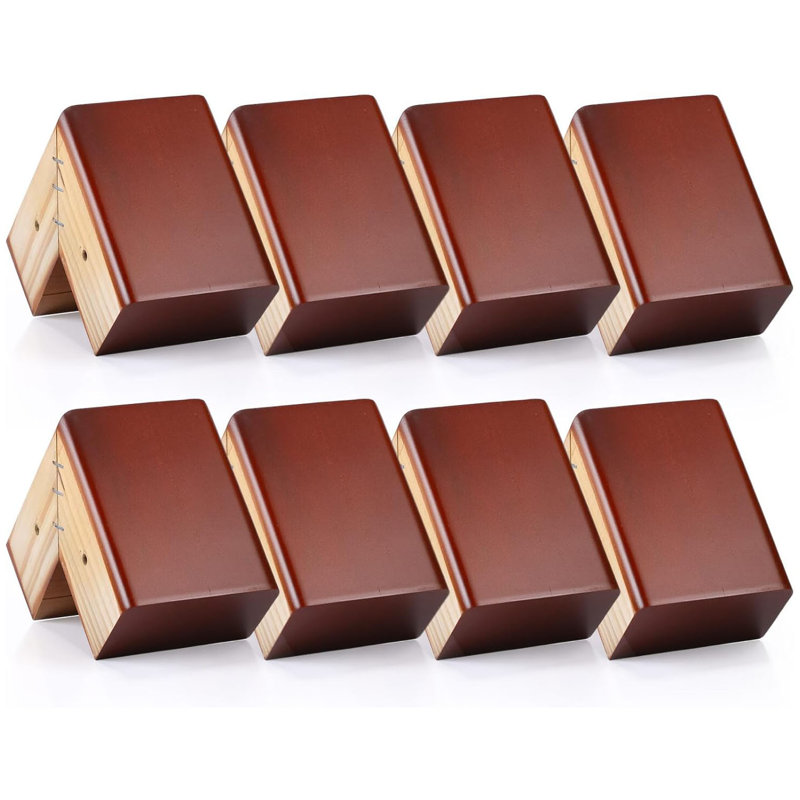 Ensemble de 8 rehausseurs de meubles en bois, rehausseurs de lit en forme de L de 7,6 cm de hauteur