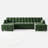 116.5" U Shaped Modular Sofa, Comfy Cloud Couch with Movable Ottomans, Breathable Fabric and Easy Assembly for Living Room-1601870607