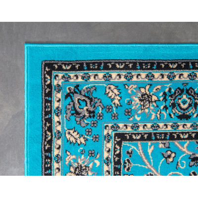 Charlton Home® Hanan Performance Turquoise Rug & Reviews | Wayfair