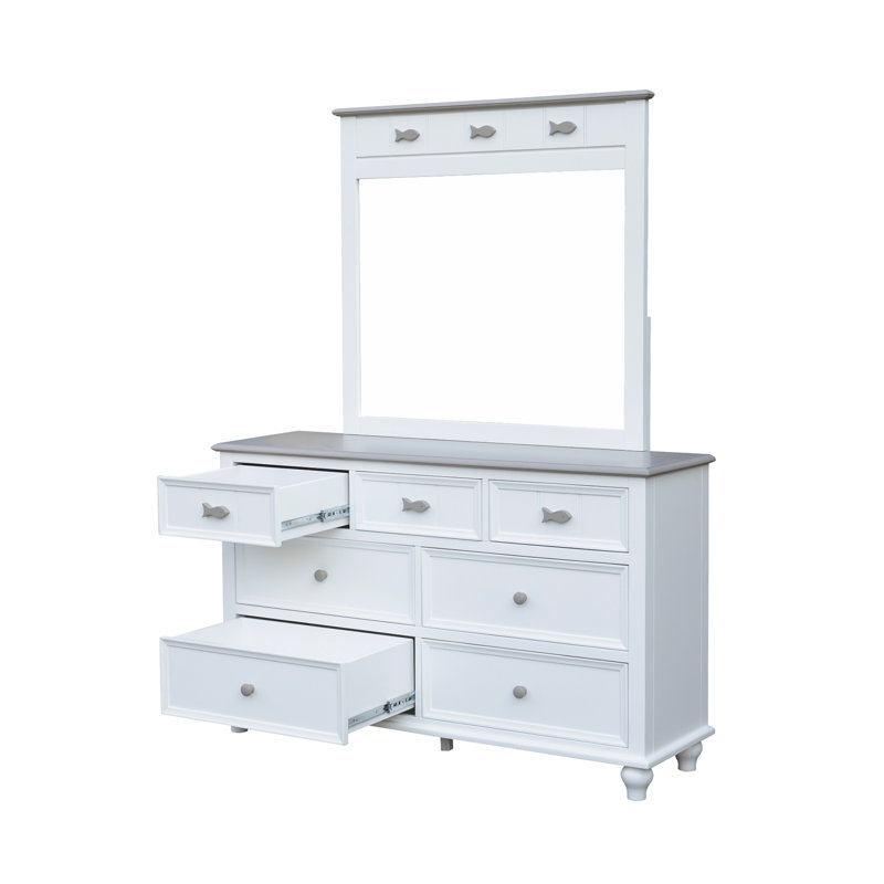 Commode 7 tiroirs avec miroir Fishtail Remer