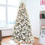  Arbre de Noël floqué avec lumières colorées 400L à DEL avec boule G45, arbre réaliste articulé en PE + PVC + à aiguille dure avec fil mémoire, 10 modes d'éclairage-1851802711
