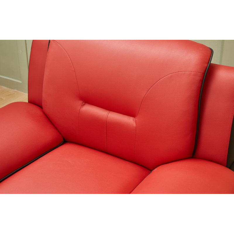 Chaise de salon Alexsia, Similicuir rouge / noir