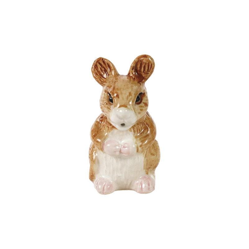 Hand-Painted Stoneware Mouse Creamer