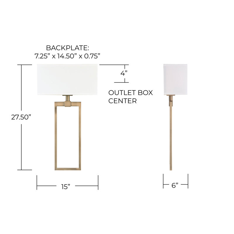 Flush Mounted Sconce, Aged Brass