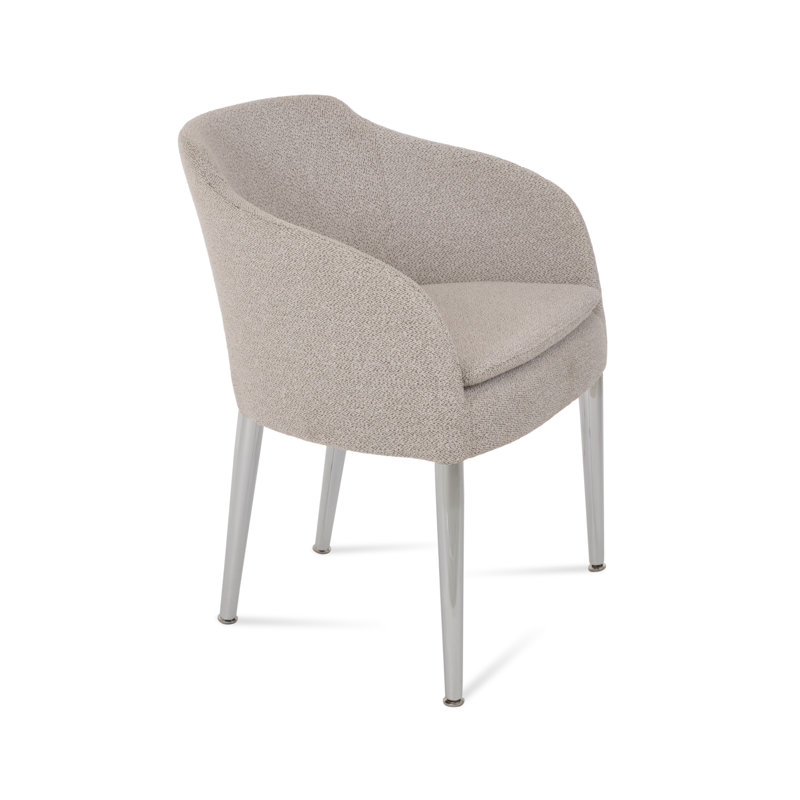 Buca Metal Solid Back Dining Chair, Gray