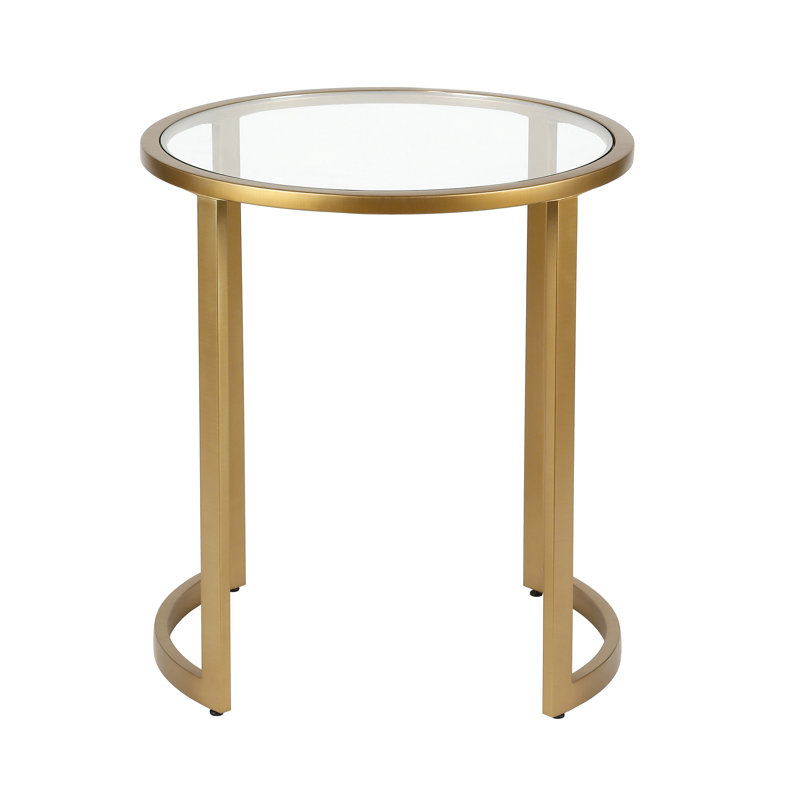 Table de bout en verre Lauretta, Laiton