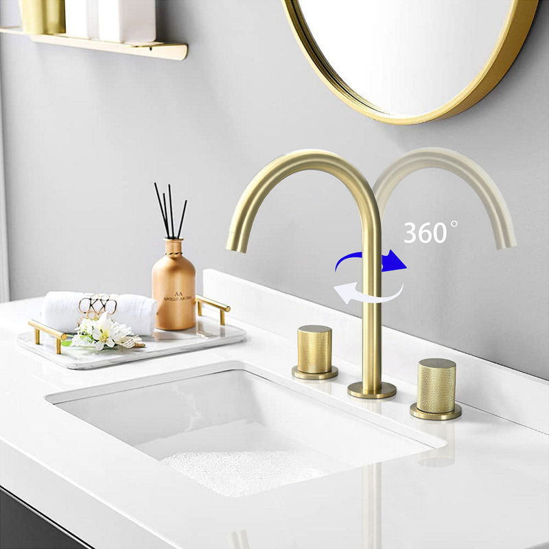 Two Handles Widespread 8 Inch Bathroom Fauceten