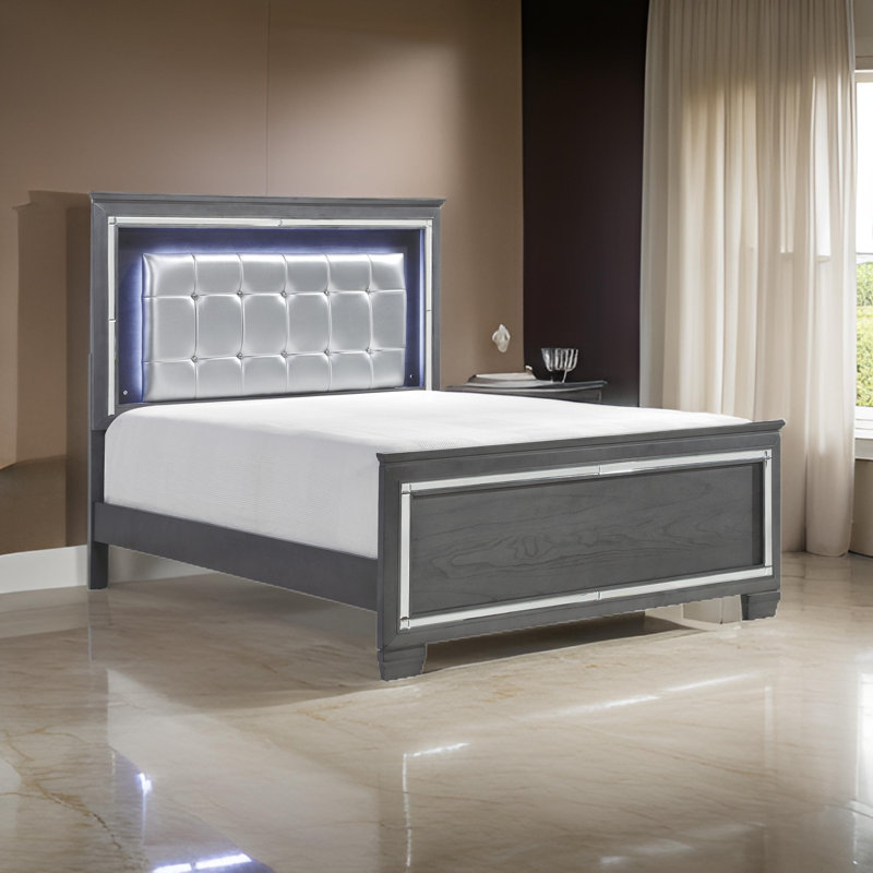 Daeveon Vegan Leather Platform Bed