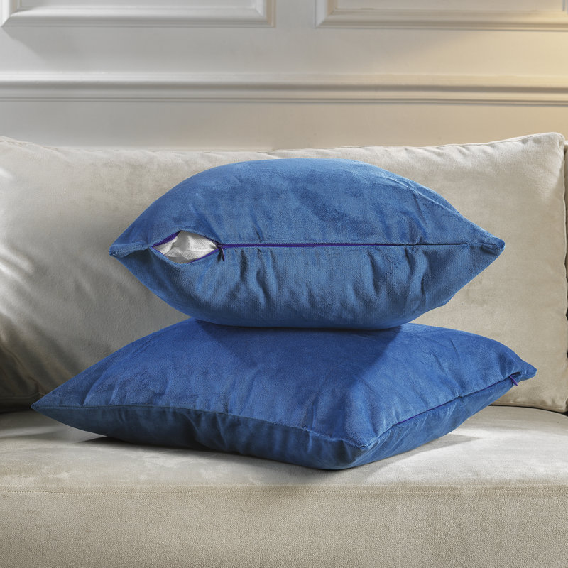Housse de coussin en velours mat, 12 po x 12 po, 42 - bleu Honolulu