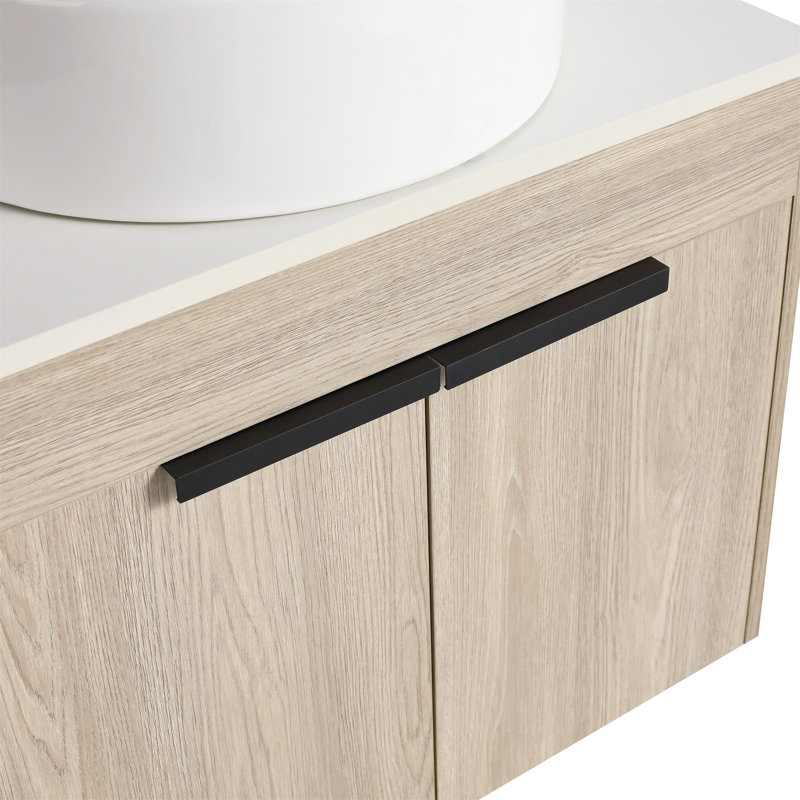 Meuble-lavabo moderne 36 po avec lavabo d'art en céramique