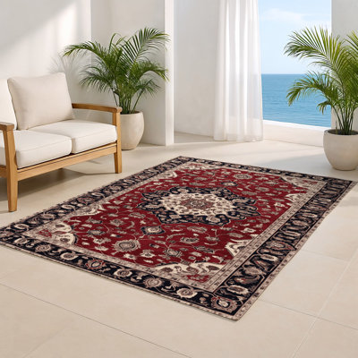 Persian Red Indoor and Outdoor Area Rug