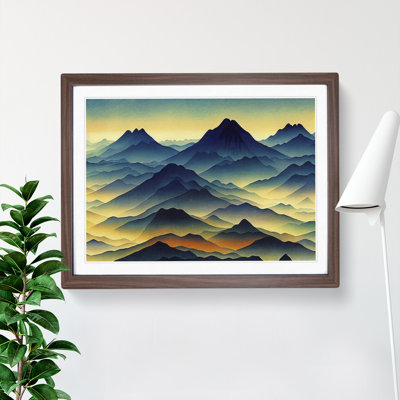Watercolour Japanese Mountains Vol.3 1 Piece Single Picture Frame Wall Art