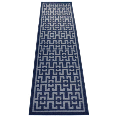 Tapis de couloir antidérapant tout-en-un Greek Key