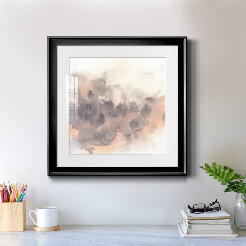 Toile encadrée Smoke Surface I-Premium - prête à être accrochée, H 26,5 po x l 26,5 po x P 1,5 po, Blanc