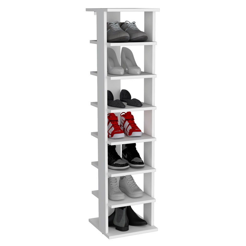 8-Tier Vertical Shoe Rack Wengue, White