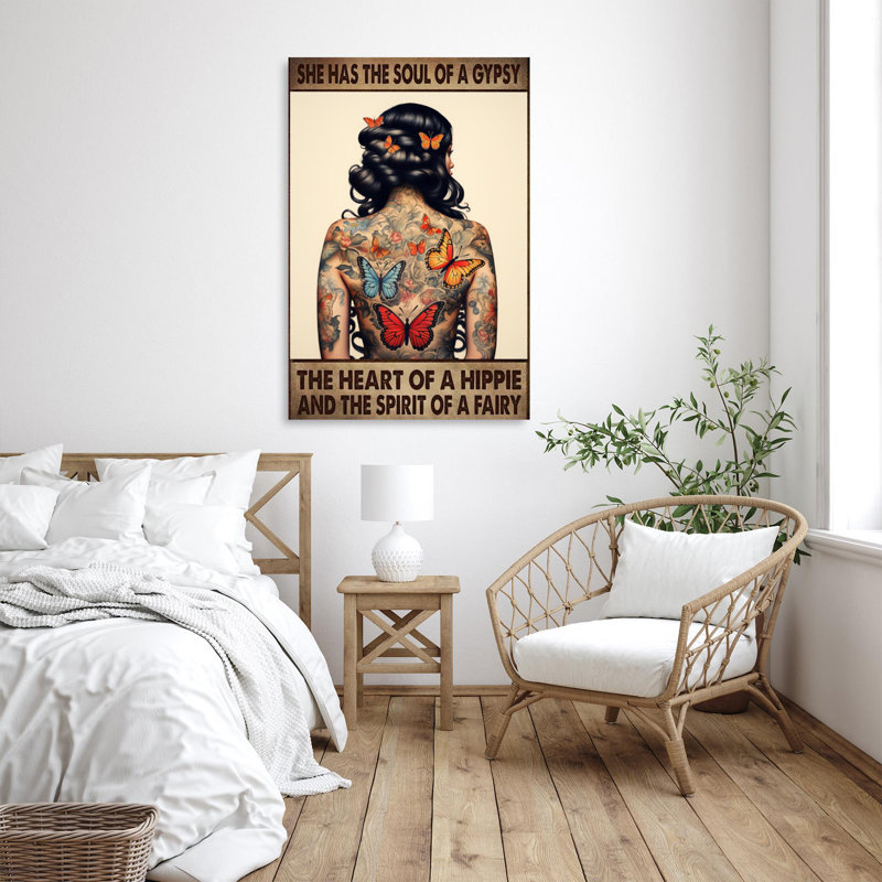 «She Has The Soul Of A Gypsy» - 1 pièce rectangulaire «She Has The Soul Of A Gypsy» sur toile, H 36 po x l 24 po x P 1,25 po