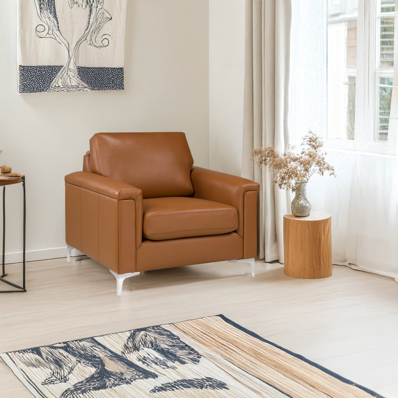 Ensemble de canapé et chaise en cuir Bayerl, Chameau