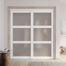 80" Frosted Glasses Pantry Closet Sliding Doors with Hardware Kit Finished