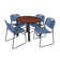 Kee Round Breakroom Table Top, 4 Zeng Stack Chairs