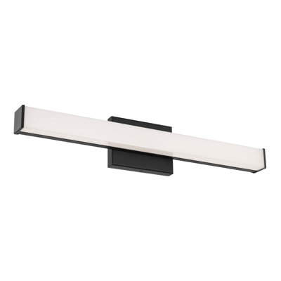 East Grove Home Builder Essentials Heritage Collection 24in LED Slim Bathroom Vanity and Wall Light 3-CCT Selectable Color Temperature 18W 1,500 Lumens in Matte Black