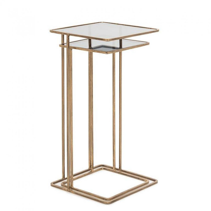 Syann 12'' Glass Top Console Table, Smoke