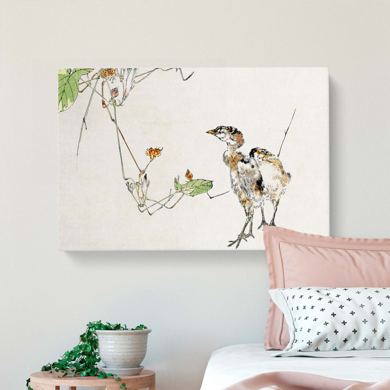 Wild Ducklings by Watanabe Seitei - Wrapped Canvas, 35cm H x 50cm W x 3cm D