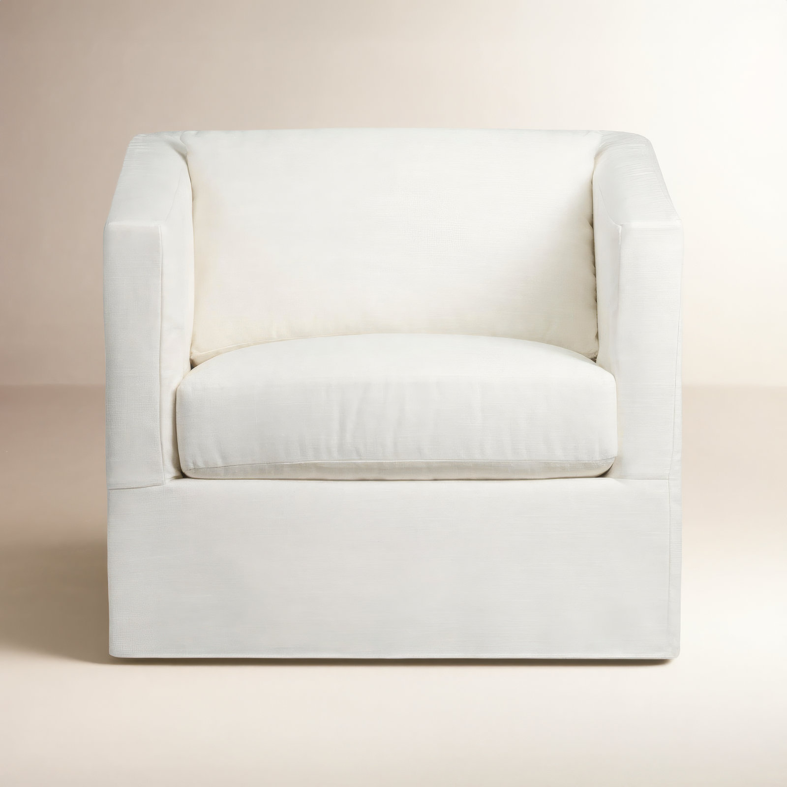 Emilie Slipcovered Chair And A Half, Oak, Classic Bleach White Twill