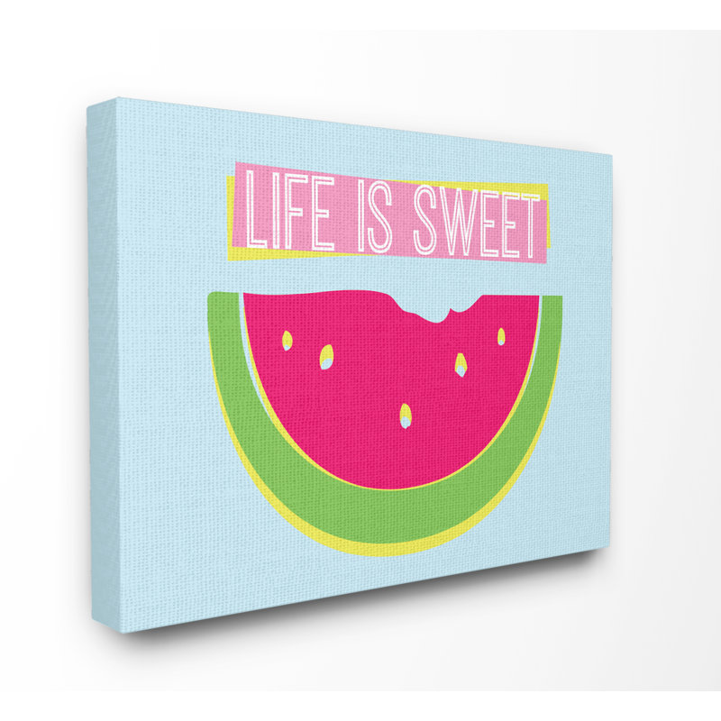 « life is doux pastèque néon », impression, H 30 po x l 40 po, Toile tendue