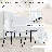 5-Piece Dining Table Set, Glass Top Round Kitchen Table And Chairs-110013682-110013683-110013646