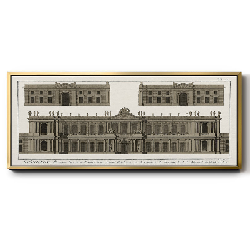 Buildings & Facades I- Framed Canvas, 24" H x 60" W