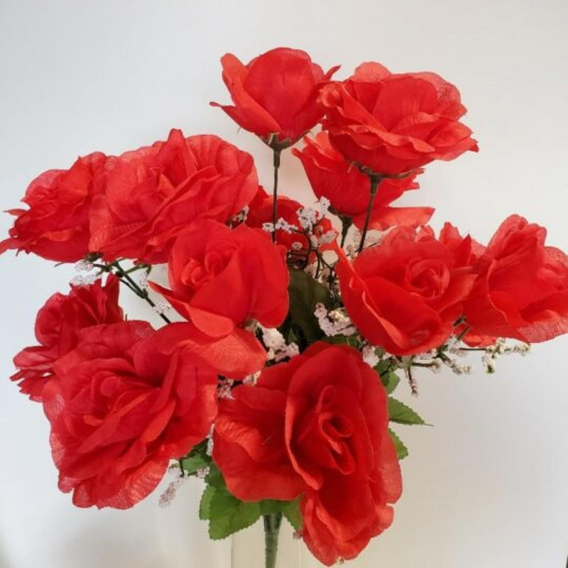 Fleur artificielle ouverte, Rouge très clair