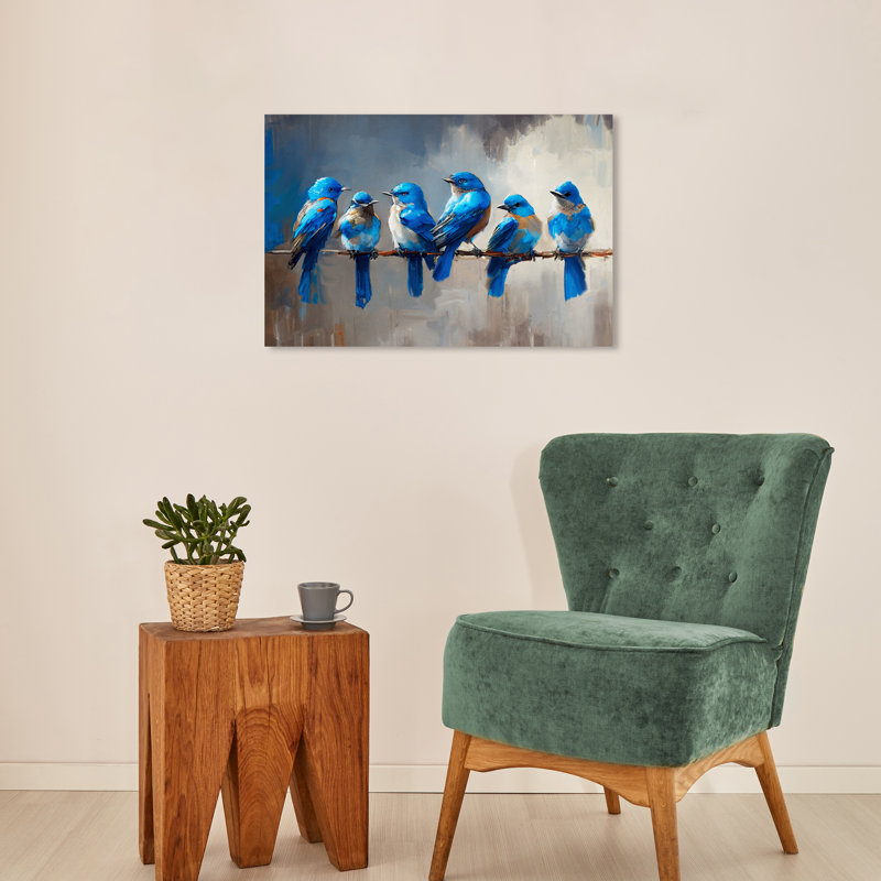 «Eriko Blue Birdies» par Wynwood Studio, H 16 po x l 24 po x P 0,8 po